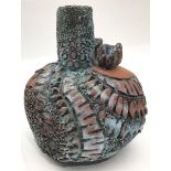 Poole Pottery interest unusual sea urchin vase thrown by Guy Sydenham and carved & glazed by John