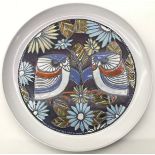 Poole Pottery Ionian 12.75" dia charger depicting owls fully marked to reverse.