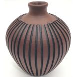 Poole Pottery Atlantis carved vase A18 by Jenny Haigh 4" high.