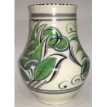 Poole Pottery shape 443 GPA pattern vase by Hilda Hampton 9.25" high, fully marked & signed to base.