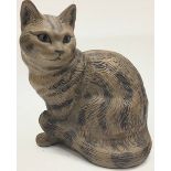 Poole Pottery stoneware cat by Barbara Linley Adams 7.5" high, fully marked & signed to base.