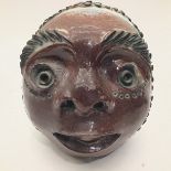 Poole Pottery interest Guy Sydenham large wall hanging head/mask fully marked & signed 5" high, 4"