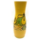 Poole Pottery Delphis Shape 85 large yellow stick stand 16" high.