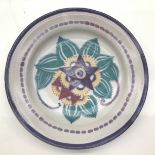 Poole Pottery QY pattern bowl 9" dia, fully marked & signed to base.