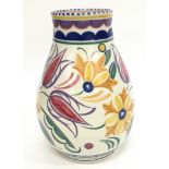 Poole Pottery shape 337 large AF pattern vase by Ruth Pavely 10" high, fully marked & signed to base