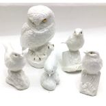 Poole Pottery white bone china birds by Barbara Linley Adams to include owl & birds (5)