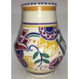 Poole pottery shape 443 Art Deco vase 7" high, fully marked & signed to base.