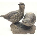 Poole Pottery stoneware pair of Grouse by Barbara Linley Adams, fully marked & signed to base.