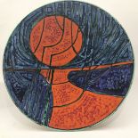 Poole Pottery studio Tony Morris abstract 16" charger fully marked & signed to reverse A2, also