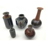 Poole Pottery interest Guy Sydenham qty of miniature vases all fully marked & signed to base (5)