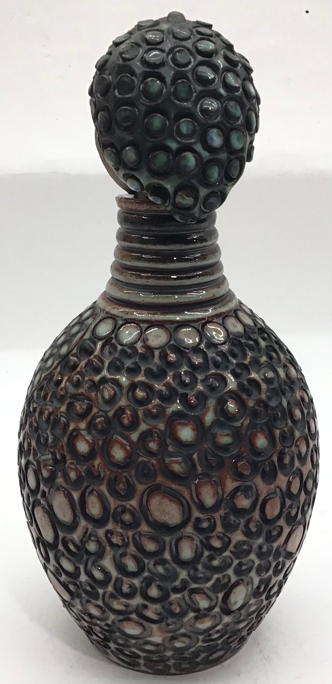 Poole Pottery interest Guy Sydenham unusual decanter & stopper depicting tribal figure of a woman, - Image 2 of 6