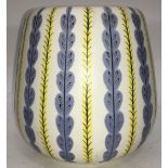 Poole Pottery Freeform shape 687 YCS pattern vase by Sylvia Davis 6.8" high x 6.3" wide, fully