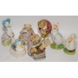 Beswick and Royal Albert Beatrix Potter mixed figures Ducks and Frogs etc. (7).