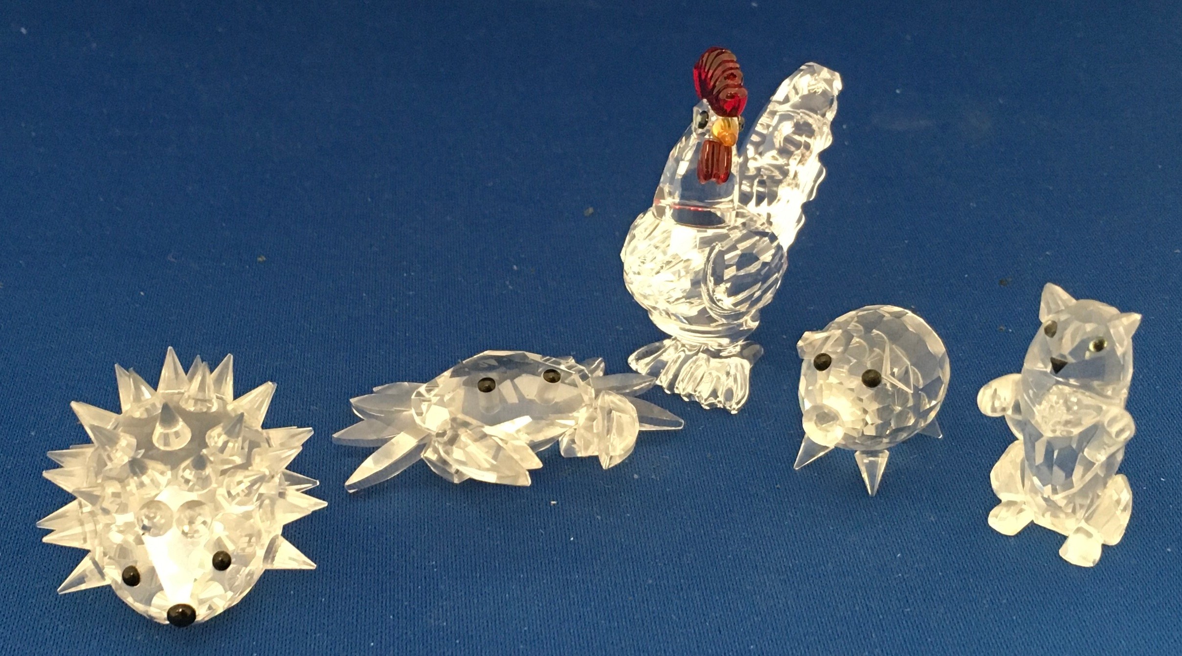 Swarovski silver crystal figures Sparrow 7650000001, Pig 010028, Crab 206481, Rooster 7674000001, - Image 2 of 3