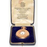 Waltham half hunter gold plated pocket watch in original fitted case