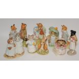 Beswick and Royal Albert Beatrix Potter mixed figures Foxes ,Cats and Rabbits (10)