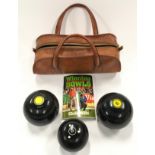 Set of Drakes Pride Lignum Crown green bowls with bag and manual.
