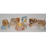 Beswick and Royal Albert Beatrix Potter mixed figures Small drinking cups (6)