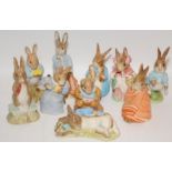 Beswick and Royal Albert Beatrix Potter mixed figures Rabbit family collection (10)