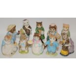 Beswick and Royal Albert Beatrix Potter mixed figures Cat family members (10)