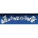 Swarovski silver crystal figures Turtle 01033, Running Fox 014956, Swan 765802700, Baby Beaver