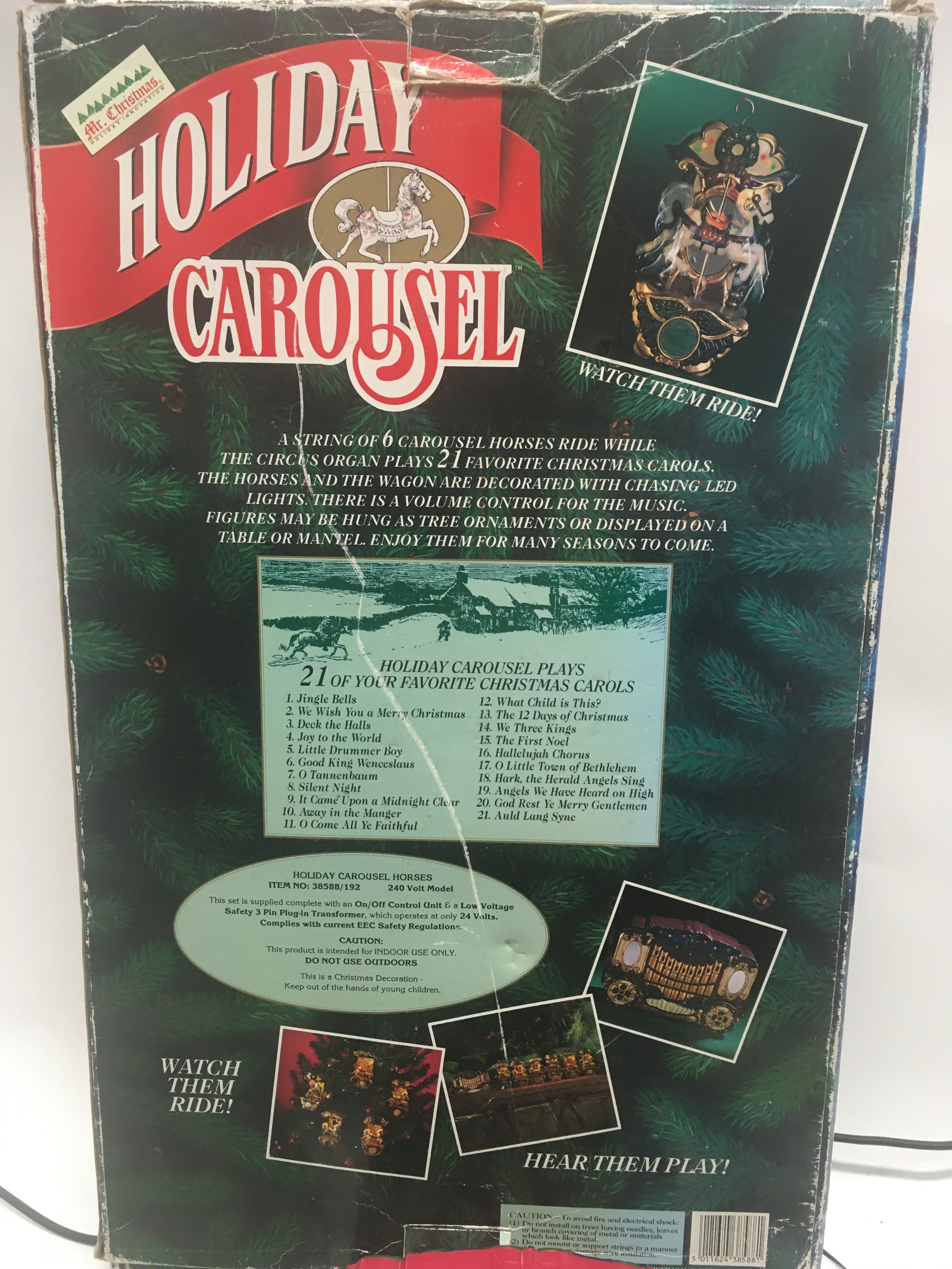 Mr. Christmas vintage Holiday Carousel plays 21 Christmas carols, boxed, good working condition. - Image 6 of 6