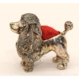 Silver collectable pin cushion of a Poodle