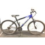 Giant Rock blue and black mountain bike 21 gears 16" frame size 21" wheel size (HP).