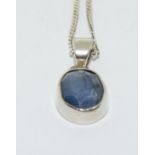 Natural Sapphire 925 silver pendant. (TR17)