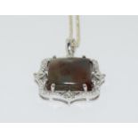 Moss Agate gemset 925 silver pendant. (TR4)