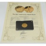 Gold 23ct 2017 Anniversary Dutch Ducat, weight 3.49 grams with certificate. (P7)