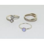 Three Pandora 925 ALE silver rings (Boxed) (TR7)