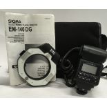 Sigma ring flash model EM-140 DG c/w storage bag and user guide (ref x)