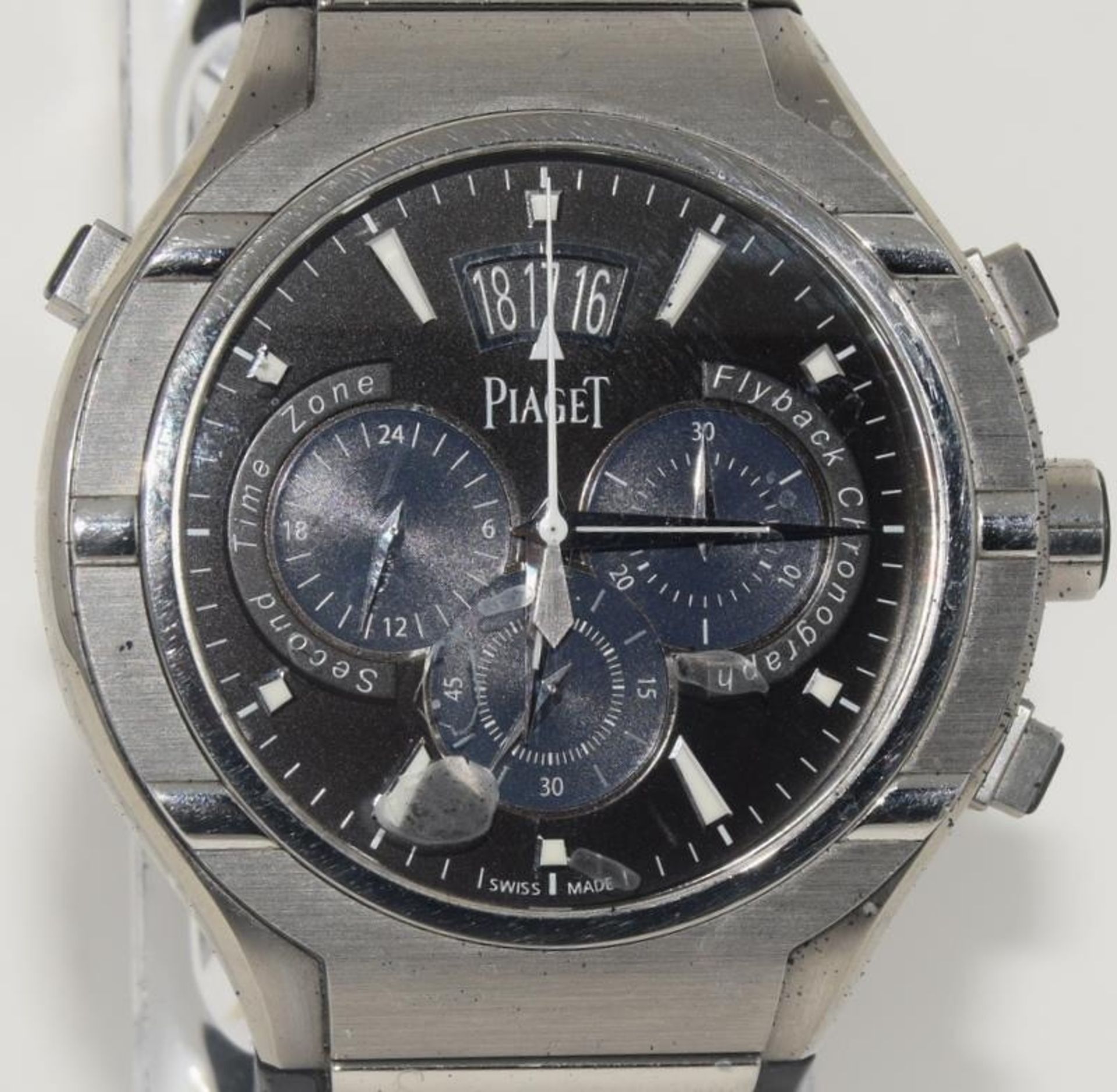 Piaget Titanium chronograph watch with box and original paper work - Image 5 of 10