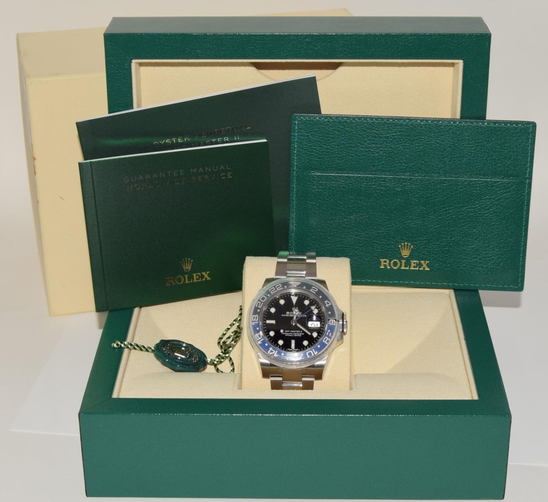 Rolex GMT (Batman) mod - 11671061NR, Boxed and Papers, 2018, unworn with stickers. (ref 18)