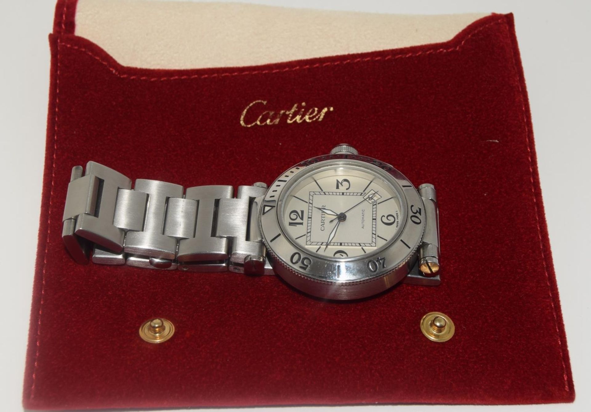 Gents Cartier Pasha Automatic Watch, with Cartier pouch. - Image 10 of 10