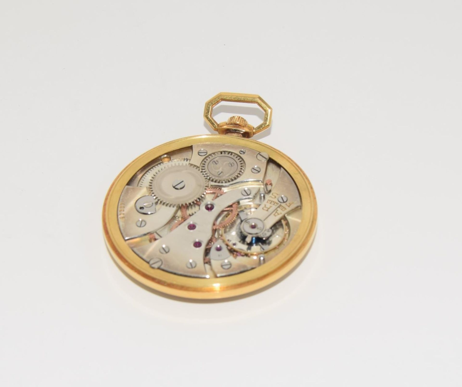 18ct gold open face pocket watch by J.W.Benson London 1935 - Image 4 of 8