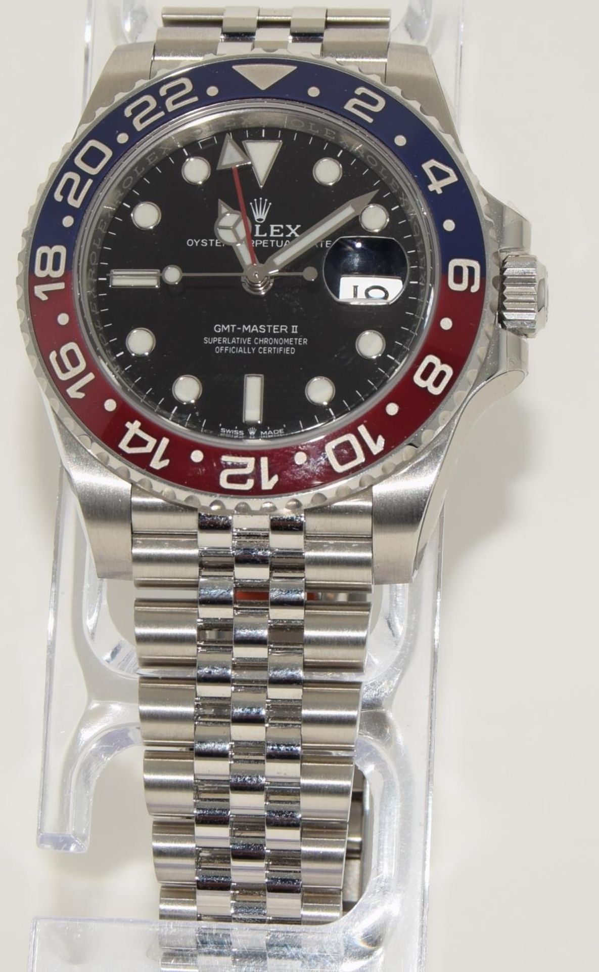 Rolex GMT Pepsi, model 126710BLRO, boxed and papers, unworn with stickers. (ref 33) - Image 4 of 9