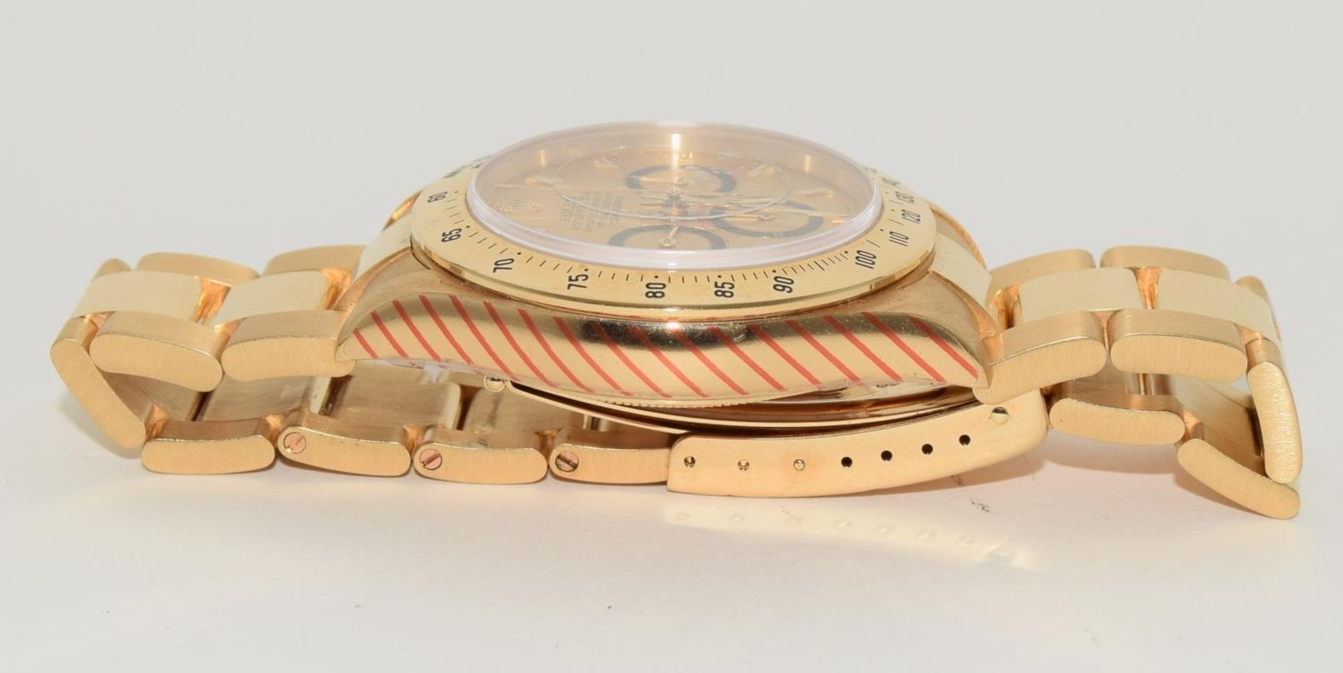 18ct gold Rolex Daytona model 16528, 1991, boxed and papers with service record. (ref 52) - Image 5 of 10