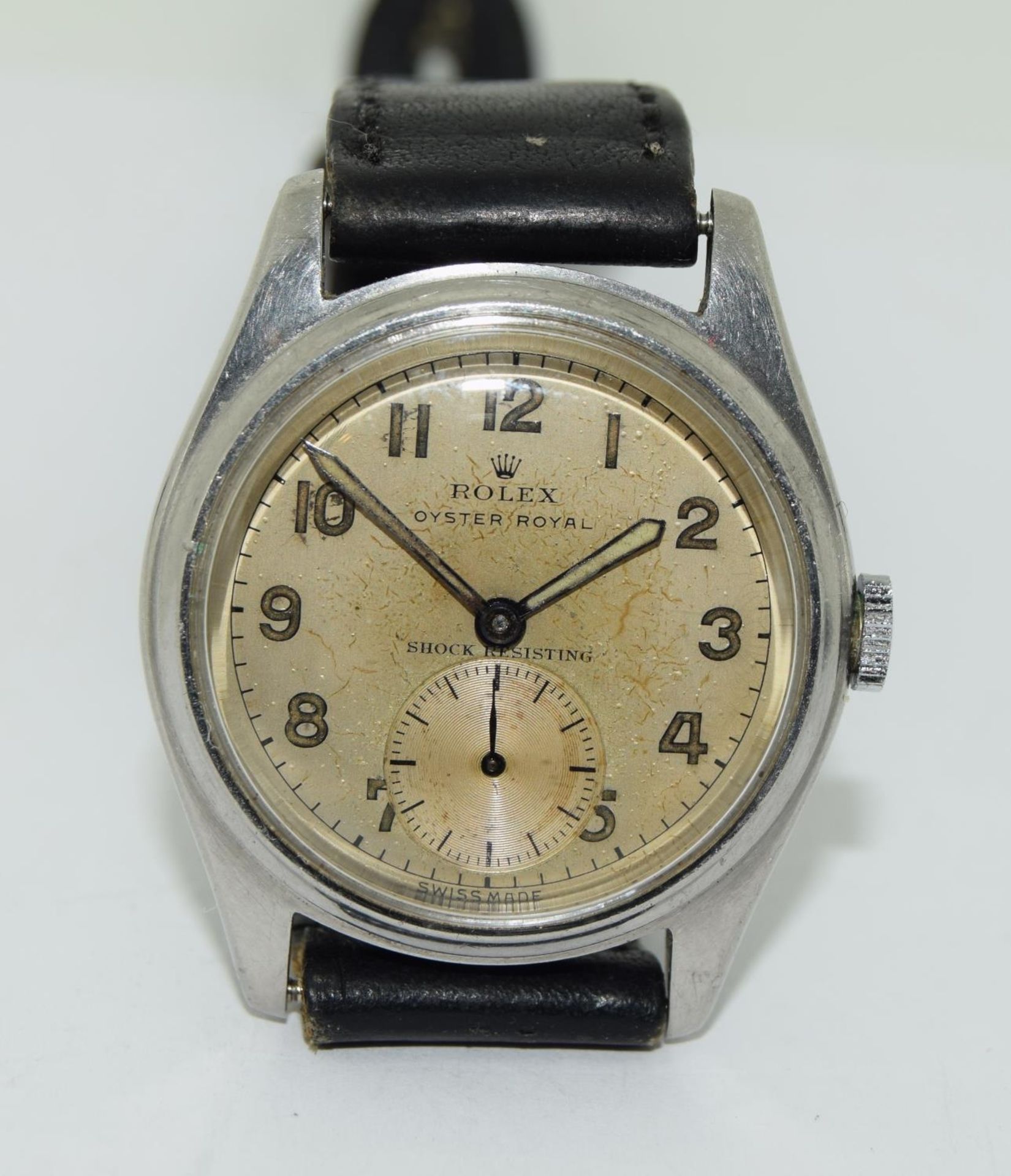 Vintage Rolex Oyster Royal with sub second dial at 6 o clock set on a leather strap - Image 7 of 7