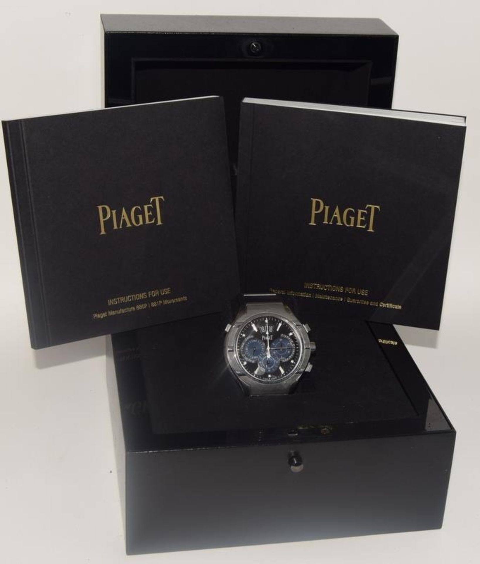 Piaget Titanium chronograph watch with box and original paper work - Image 10 of 10