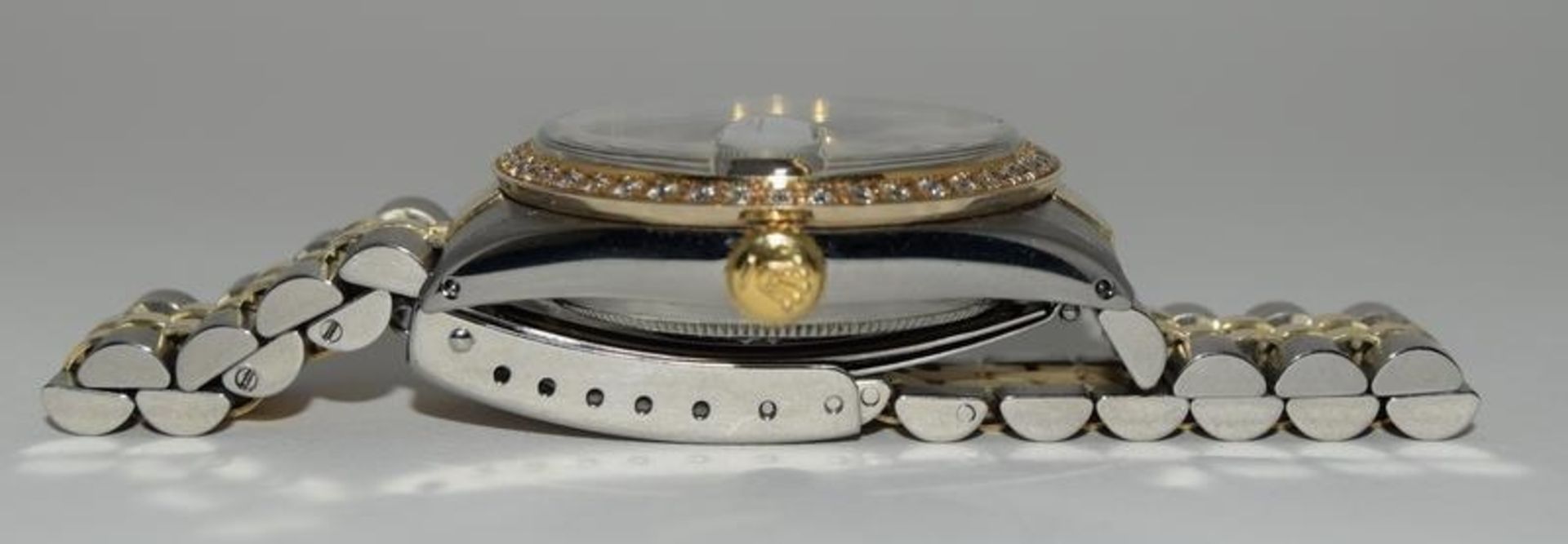 Rolex datejust diamond bezel and dial, mother of pearl dial, Bi-Metal wrist watch. (ref 106) - Image 2 of 10