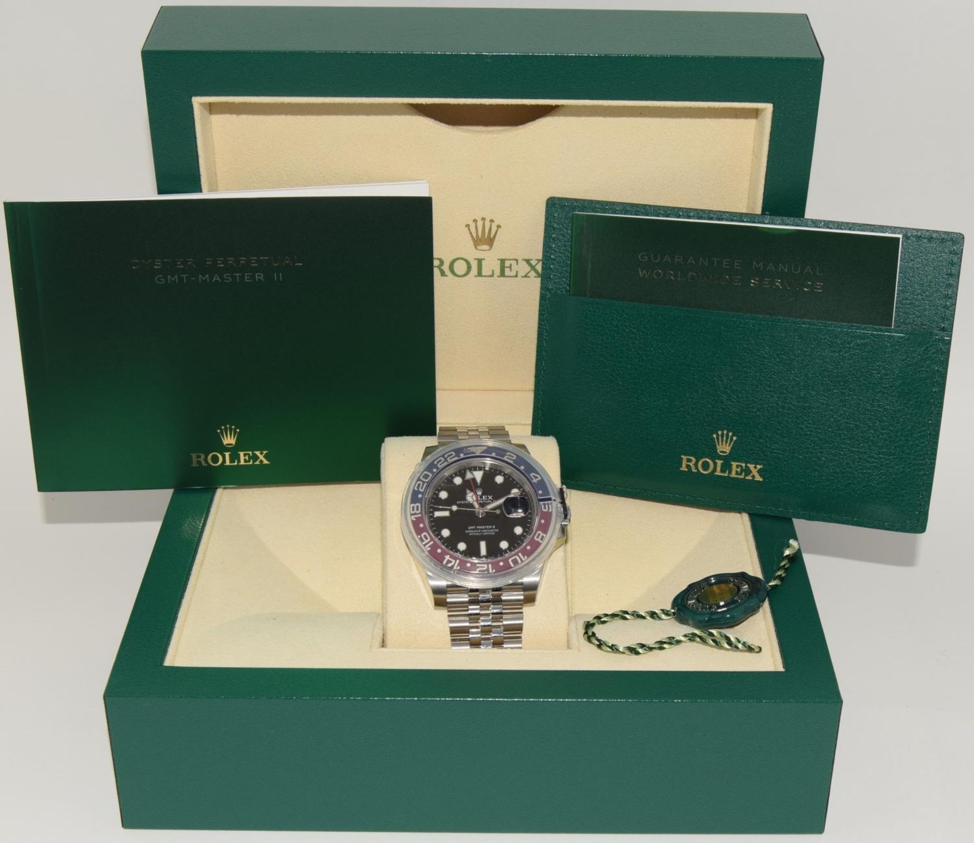 Rolex GMT Pepsi, model 126710BLRO, boxed and papers, unworn with stickers. (ref 33) - Image 9 of 9