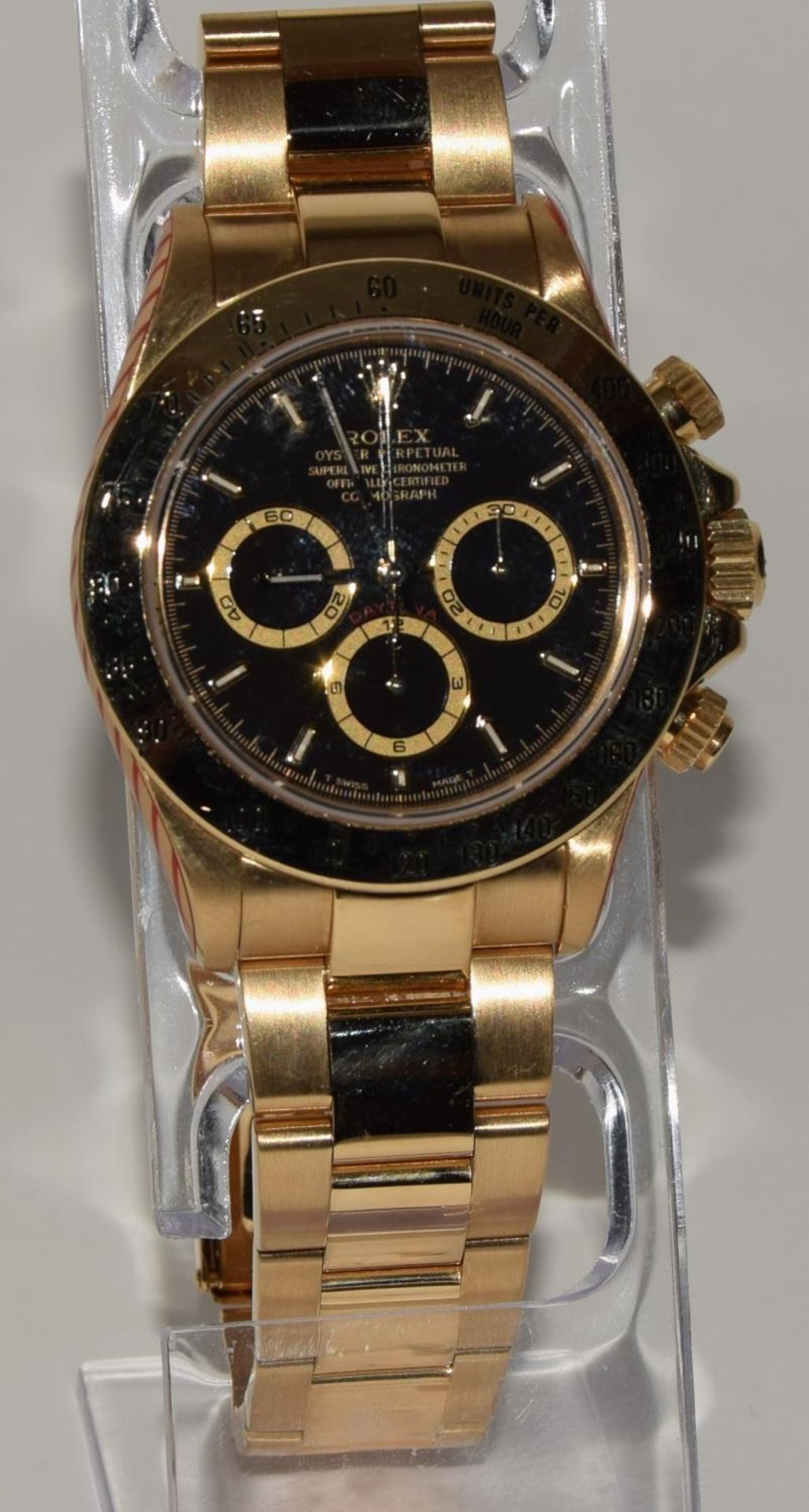 Rolex 18ct gold Daytona wristwatch original stickers still applied.item serviced at Rolex - Image 7 of 8