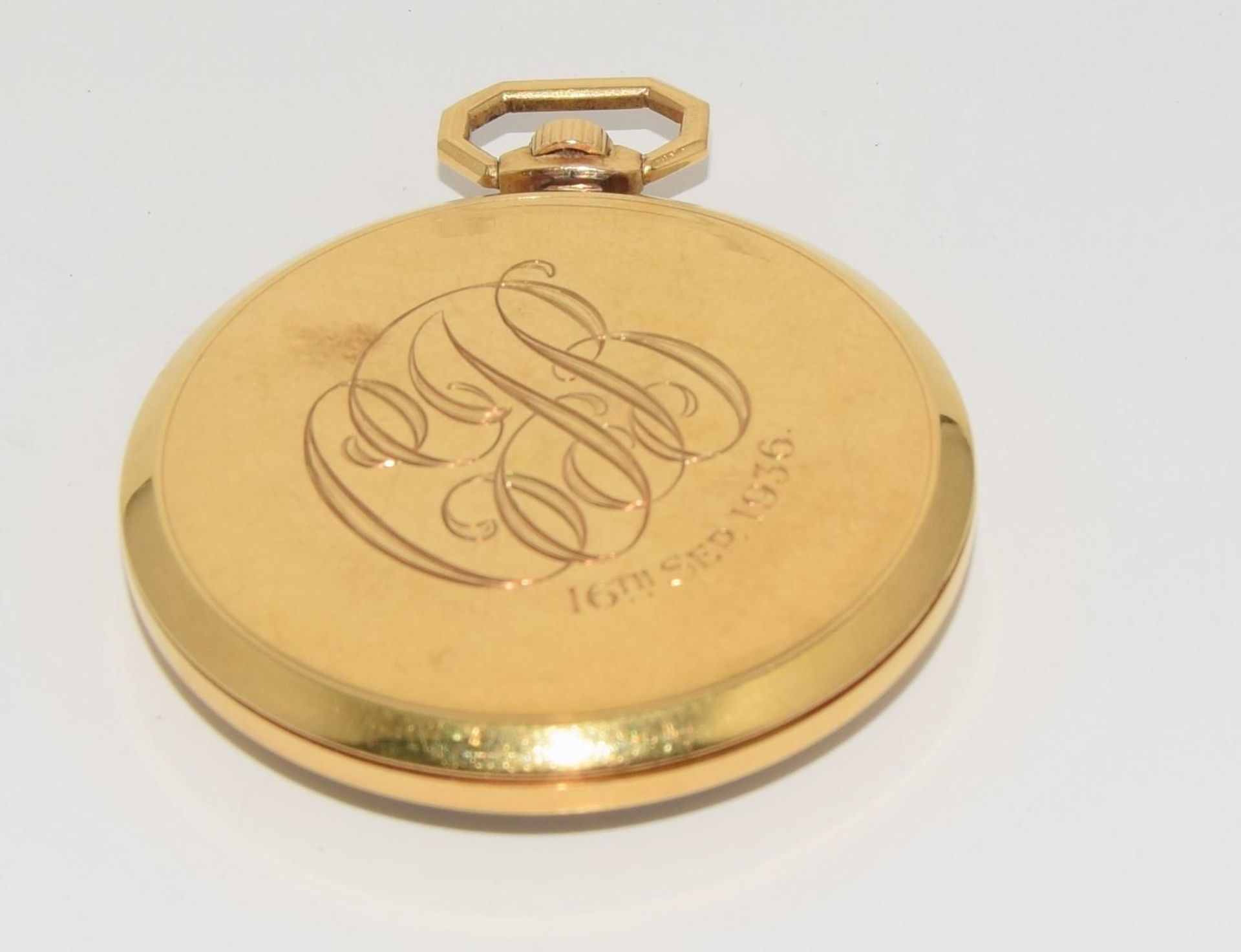 18ct gold open face pocket watch by J.W.Benson London 1935 - Image 3 of 8