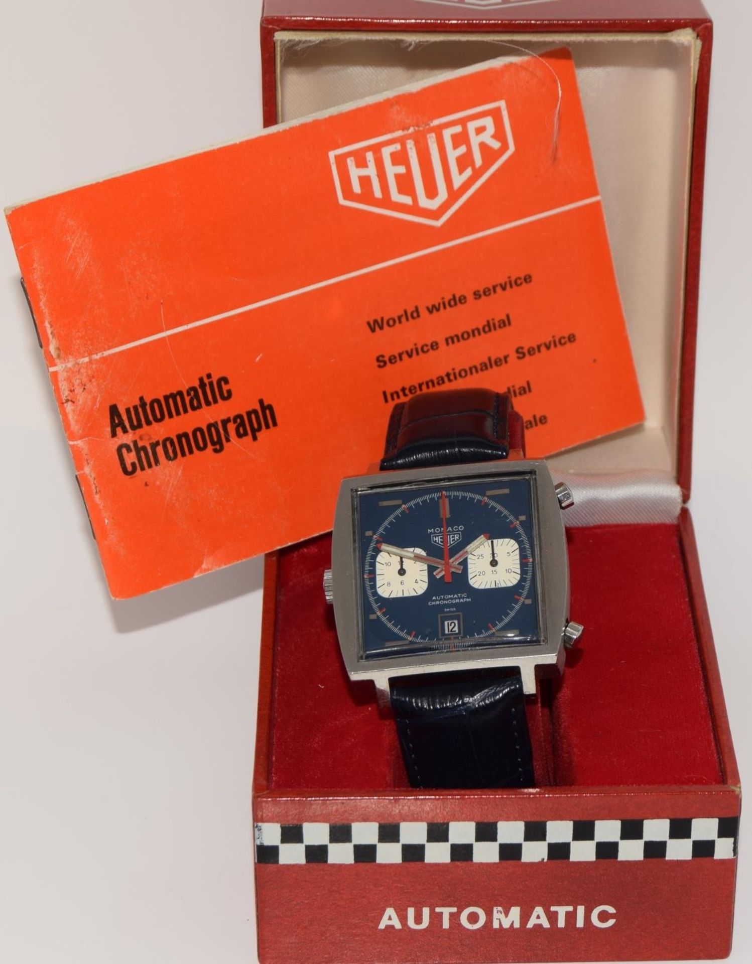1960 Heuer Monaco, Ref 1133, Box and Papers (ref 11)