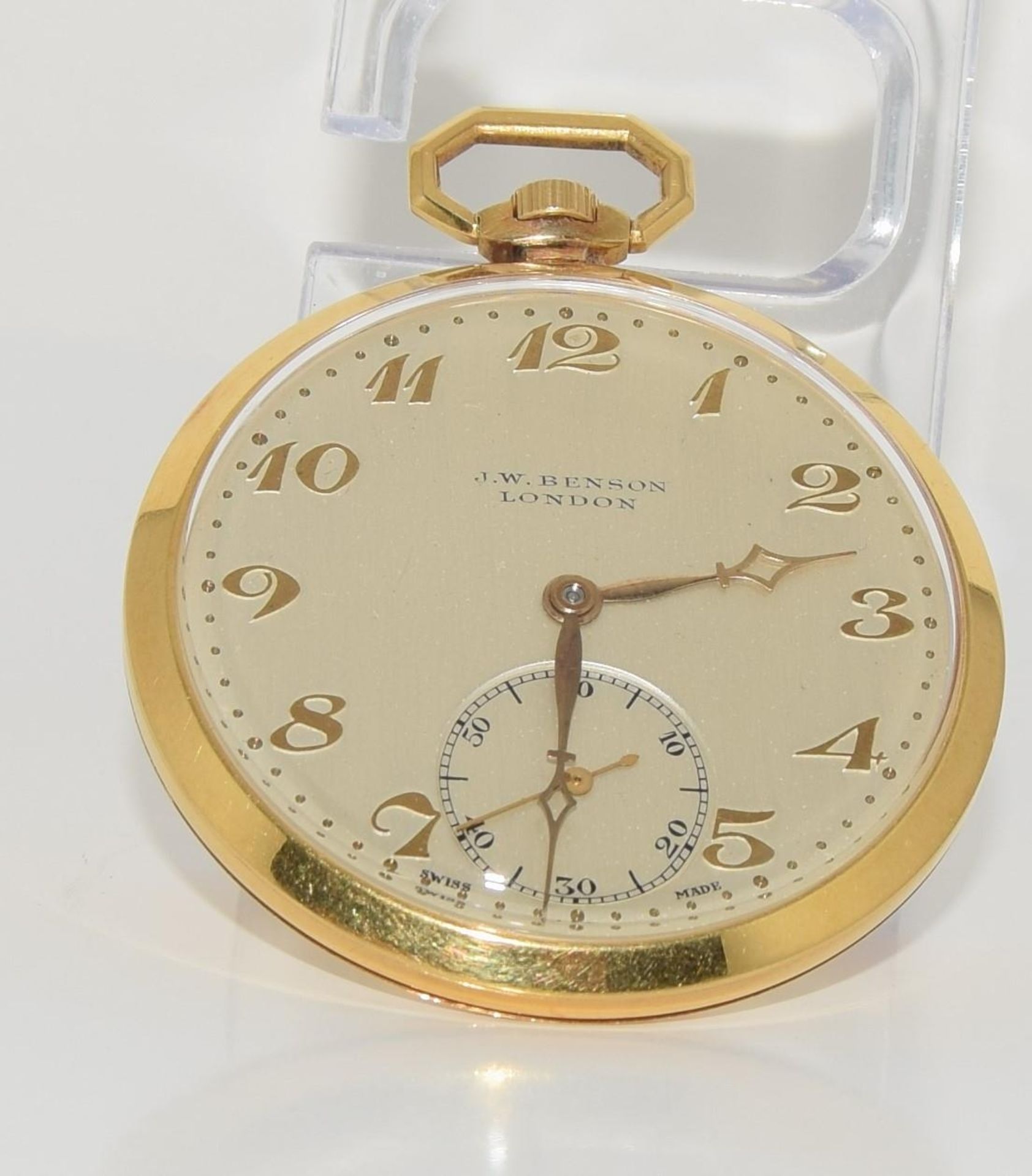 18ct gold open face pocket watch by J.W.Benson London 1935 - Image 2 of 8