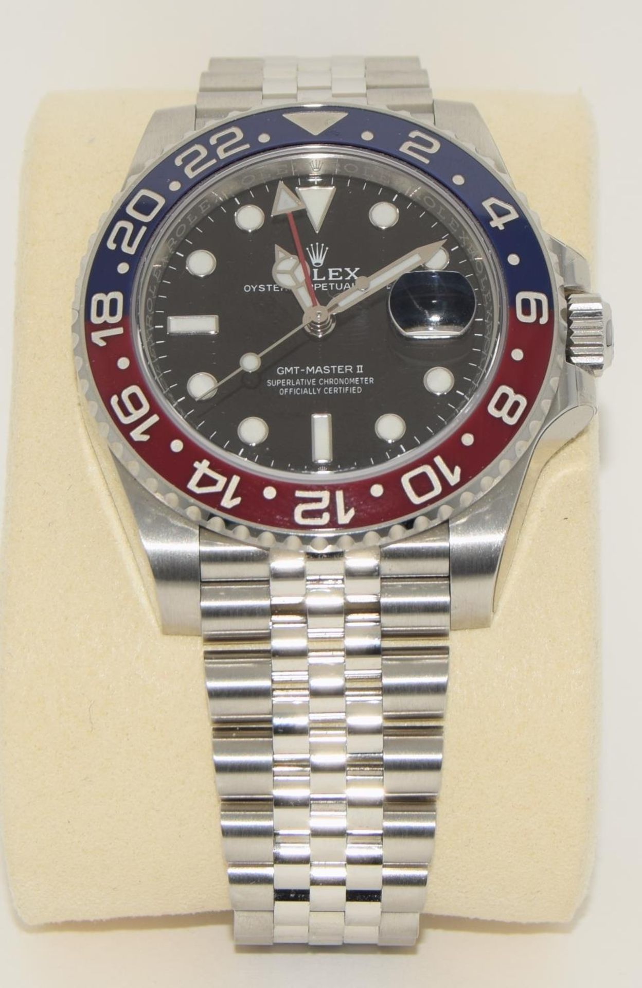 Rolex GMT Pepsi, model 126710BLRO, boxed and papers, unworn with stickers. (ref 33) - Image 8 of 9