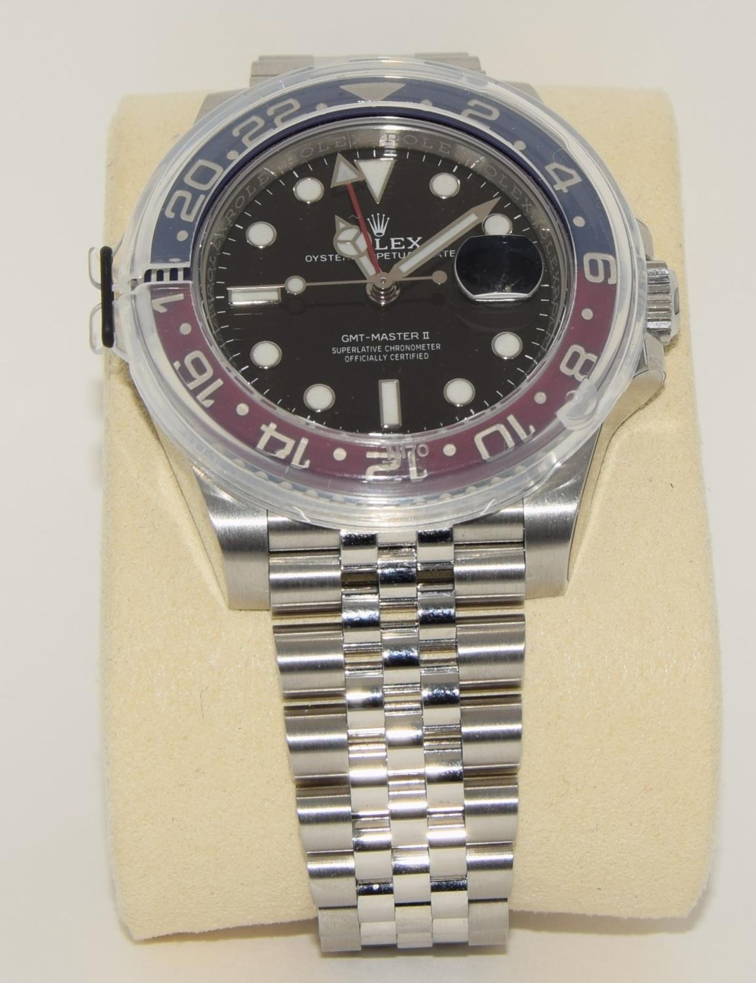 Rolex GMT Pepsi, model 126710BLRO, boxed and papers, unworn with stickers. (ref 33) - Image 2 of 9