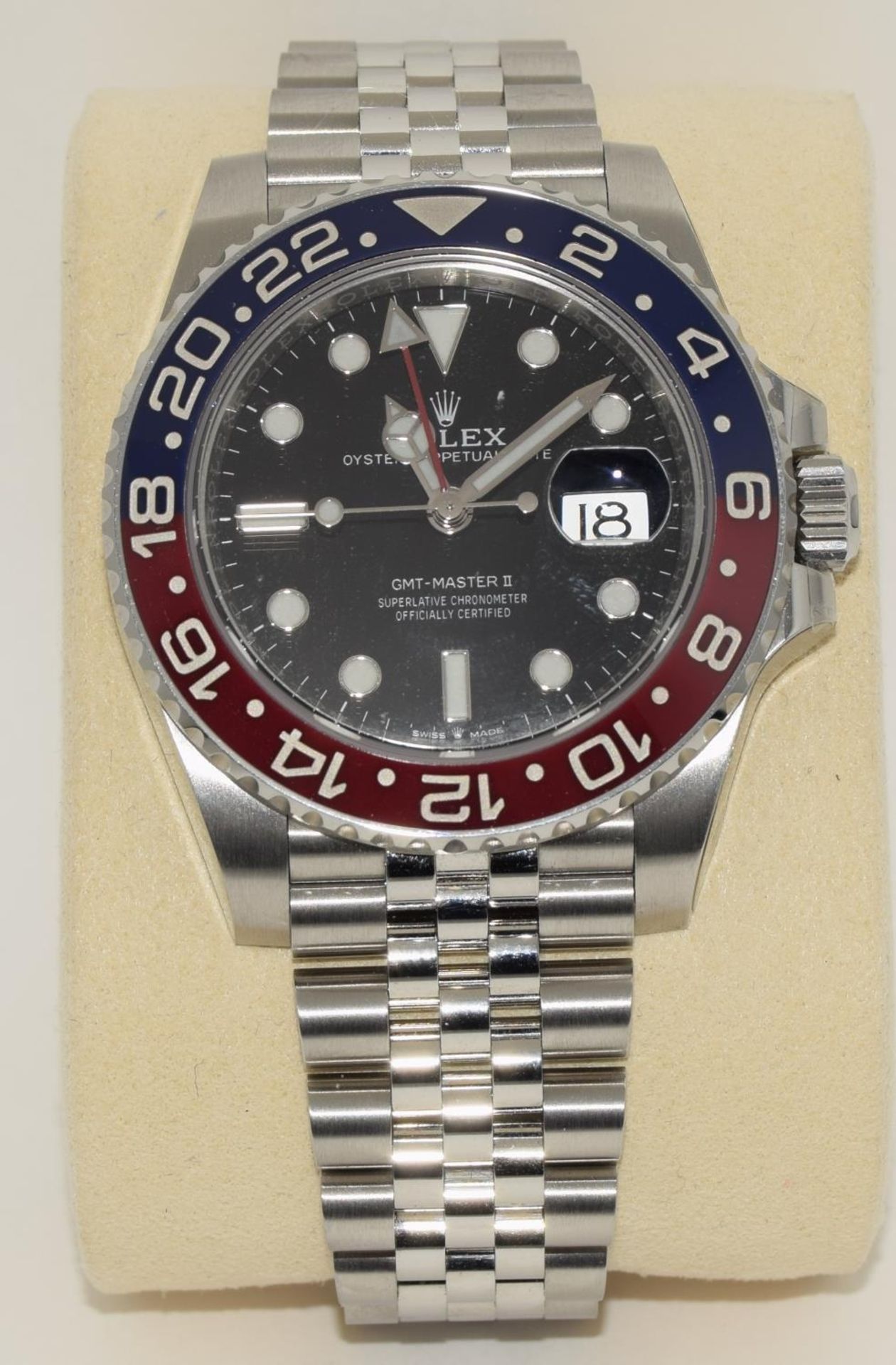Rolex GMT Pepsi, model 126710BLRO, boxed and papers, unworn with stickers. (ref 33) - Image 3 of 9